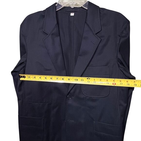 Uniqlo U Blazer Women's XS Navy Blue Wool Blend Workwear Utility Jacket Pockets - Picture 6 of 10